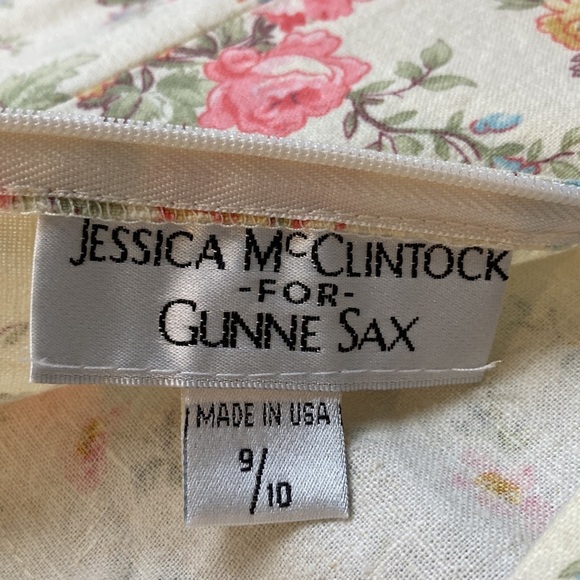 Vintage Jessica McClintock for GUNNE SAX Floral Print Prairie Dress SZ 9/10 - Picture 2 of 16